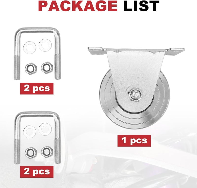 joytrace Heavy Duty 4" V-Groove Slide Gate Wheel Kit - Dual Sealed Bearings, 3000lbs Capacity, No Welding Needed for Car Mod & Industrial Gates - Image 5